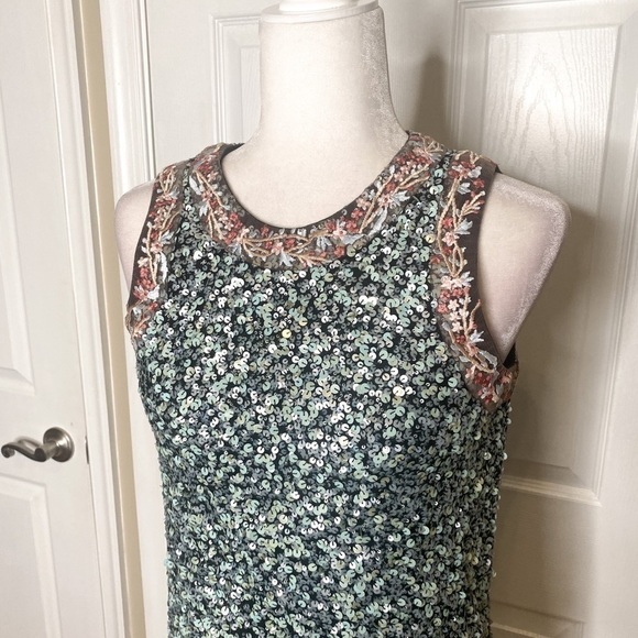 ANTHROPOLOGIE Varun Bahl Astronomy Sleeveless Sequins Shift Dress Size 2 - Picture 8 of 15